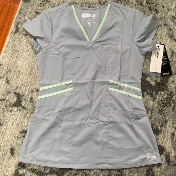 Grey's Anatomy Active Women's Contrast V-Neck Scrub Top